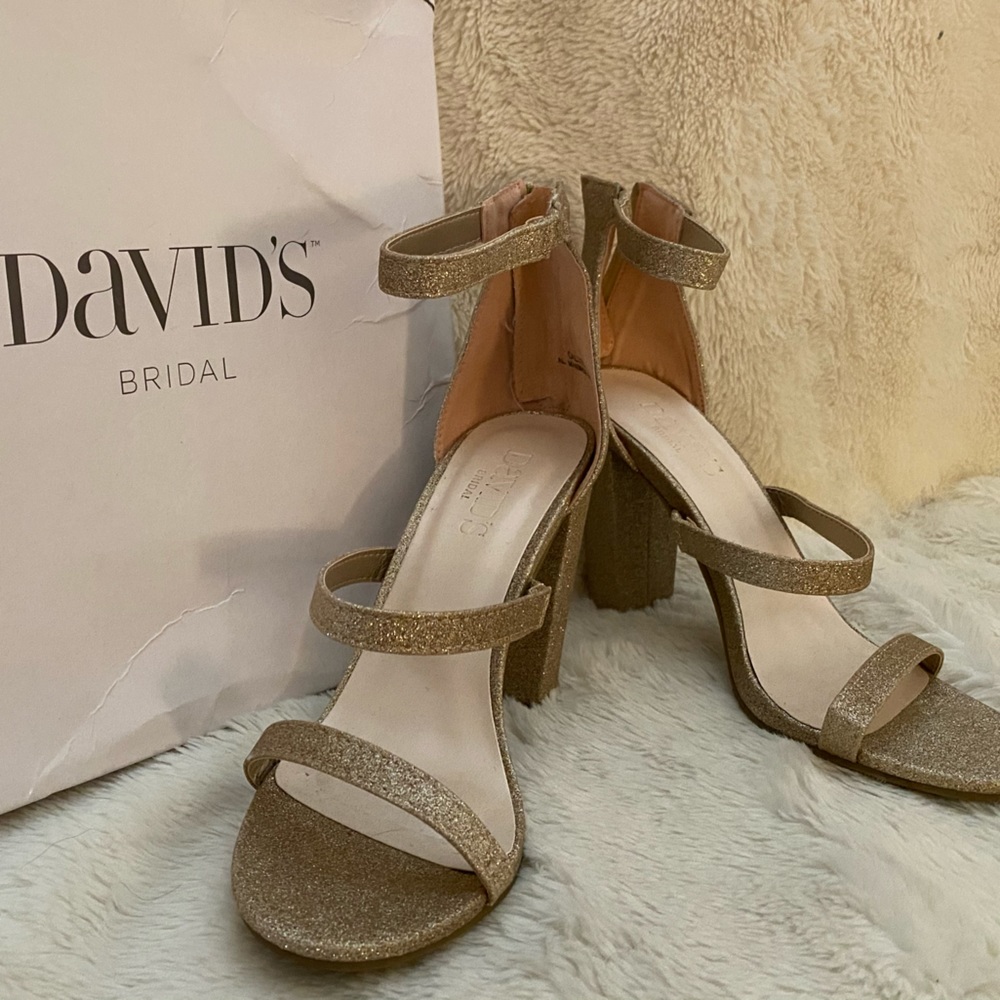 David’s bridal three band heel with glitter